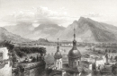 Salzburg. - Panoramaansicht. - Rourgue & Willmann. -...