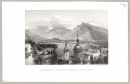Salzburg. - Panoramaansicht. - Rourgue & Willmann. - "Salzbourg – Vue de la Terrasse de L´Eglise".