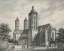 Naumburg (Saale). - Domansicht. - Brandt & Wagner. - "Aeussere Ansicht der Domkirche zu Naumburg (Westseite)".