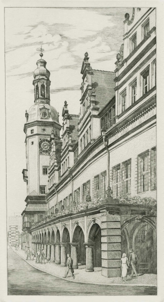 Leipzig. - Margot Bitzer. - "Leipzig. Altes Rathaus".