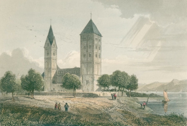 Lahnstein. - Kirchenansicht. - "Die St. Johanniskirche in Niederlahnstein".