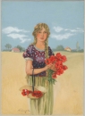 Genremaler der 30er Jahre. - "Blumenmädchen"