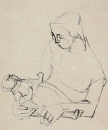 Richter, Hans Theo. - "Kind mit Puppe in der Hand"