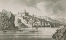 Bacharach. - Ansicht mit Burg Stahleck. - "View of Bacherach & the Castle of Fürstenberg: descending the Rhine".