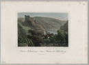 Trechtingshausen. - Burgruine Reichenstein. - "Ruine Falkenburg / Rhein Ruines de Falkenbourg".