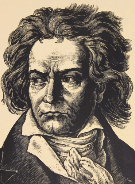 Beethoven, Ludwig van. - Porträt. - Karl Stratil. - "Beethoven".