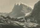 Grindelwald. - Gesamtansicht. - "Village & Glacier de Grindelwald vers le Wetterhorn".