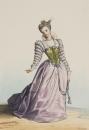 Mode & Kostüm. - Kostümkunde. - Achille Devéria. - "Louise de Lorraine, Femme de Henri III.".