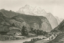 Lauterbrunnen. - Gesamtansicht. - "La Jungfrau prise sur la route de Lauterbrunnen".