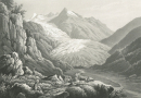 Rhonegletscher. - Gesamtansicht. - "Le Glacier du Rhone pris depuis le passage nomée Meyenwand".