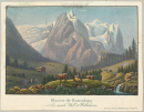 Rosenlaui. - Gesamtansicht. - "Glacier de Rosenlauy et les monts Well- & Wetterhorn. ".