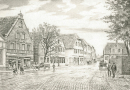 Dülmen. - Gesamtansicht. - "Dülmen, Marktstraße um 1910".